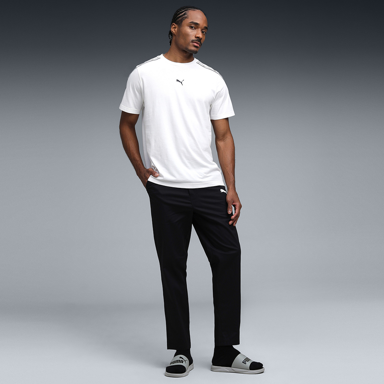Image of PUMA Solid Men Black Track Pants