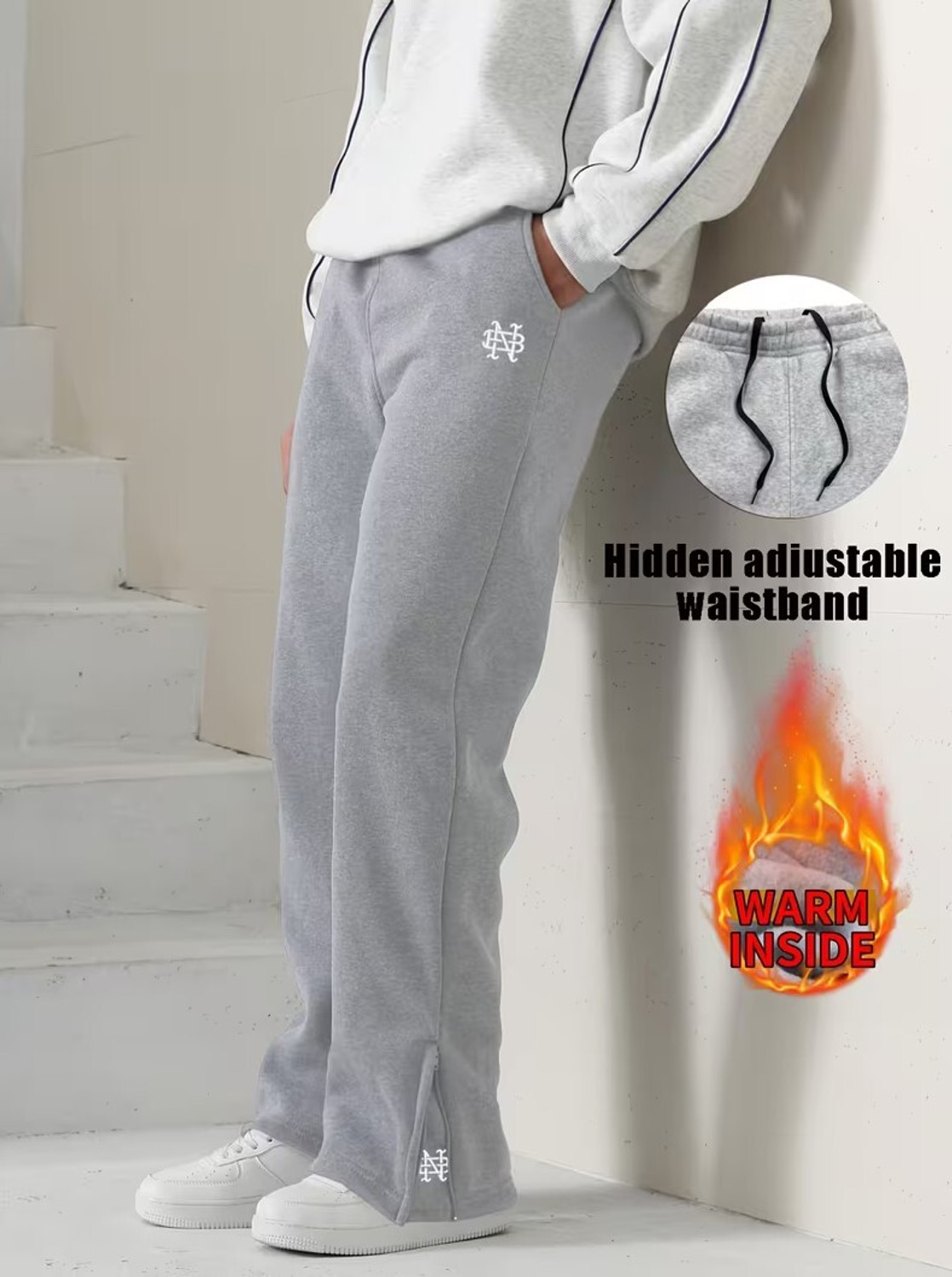 Image of METRONAUT Self Design Men Grey Track Pants