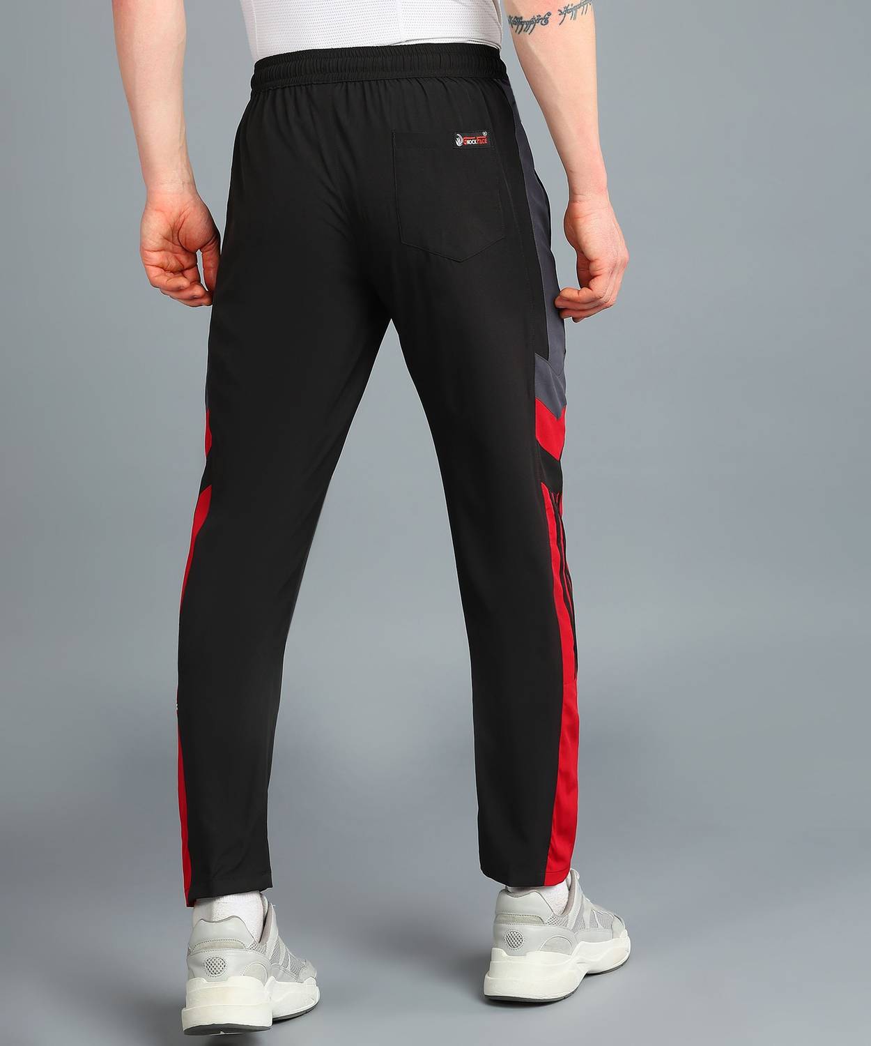 GNOCKFACE Men's Printed Self Design Black Track Pants - Image 2