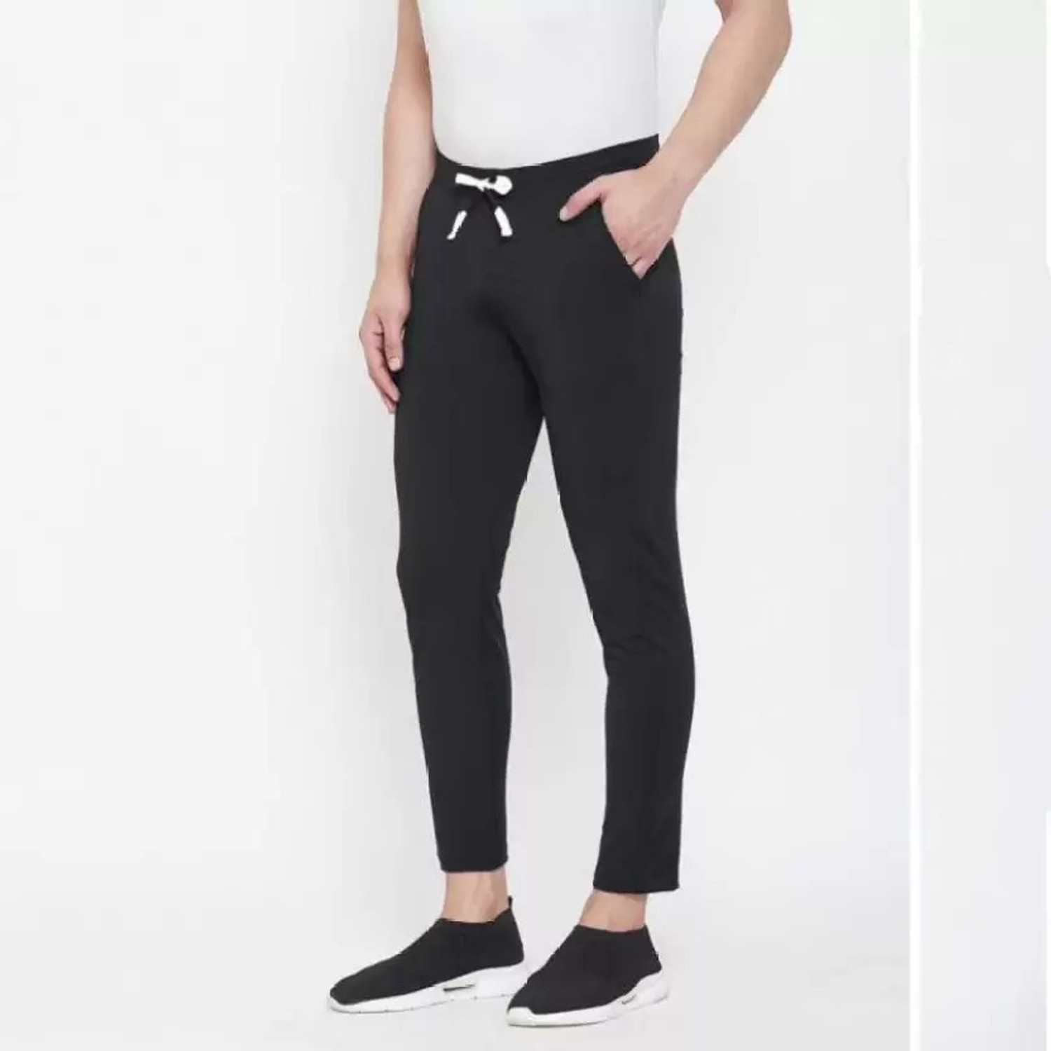 Image of AASHI FASHIONS Solid Men Black, Blue Track Pants