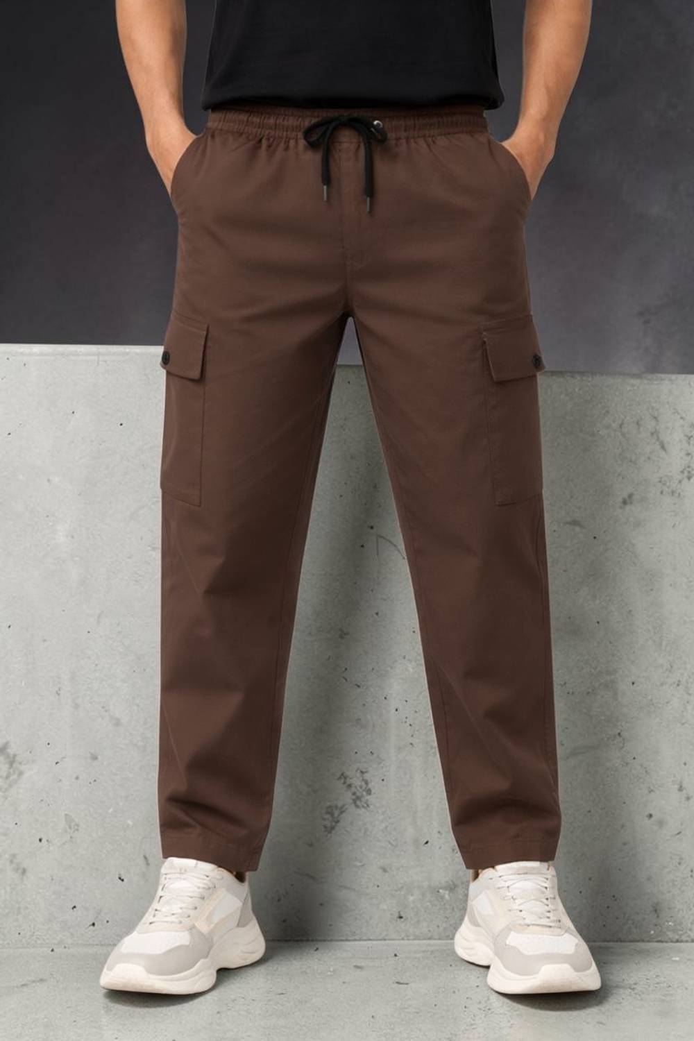 BISHWAAS Solid Men Brown Track Pants
