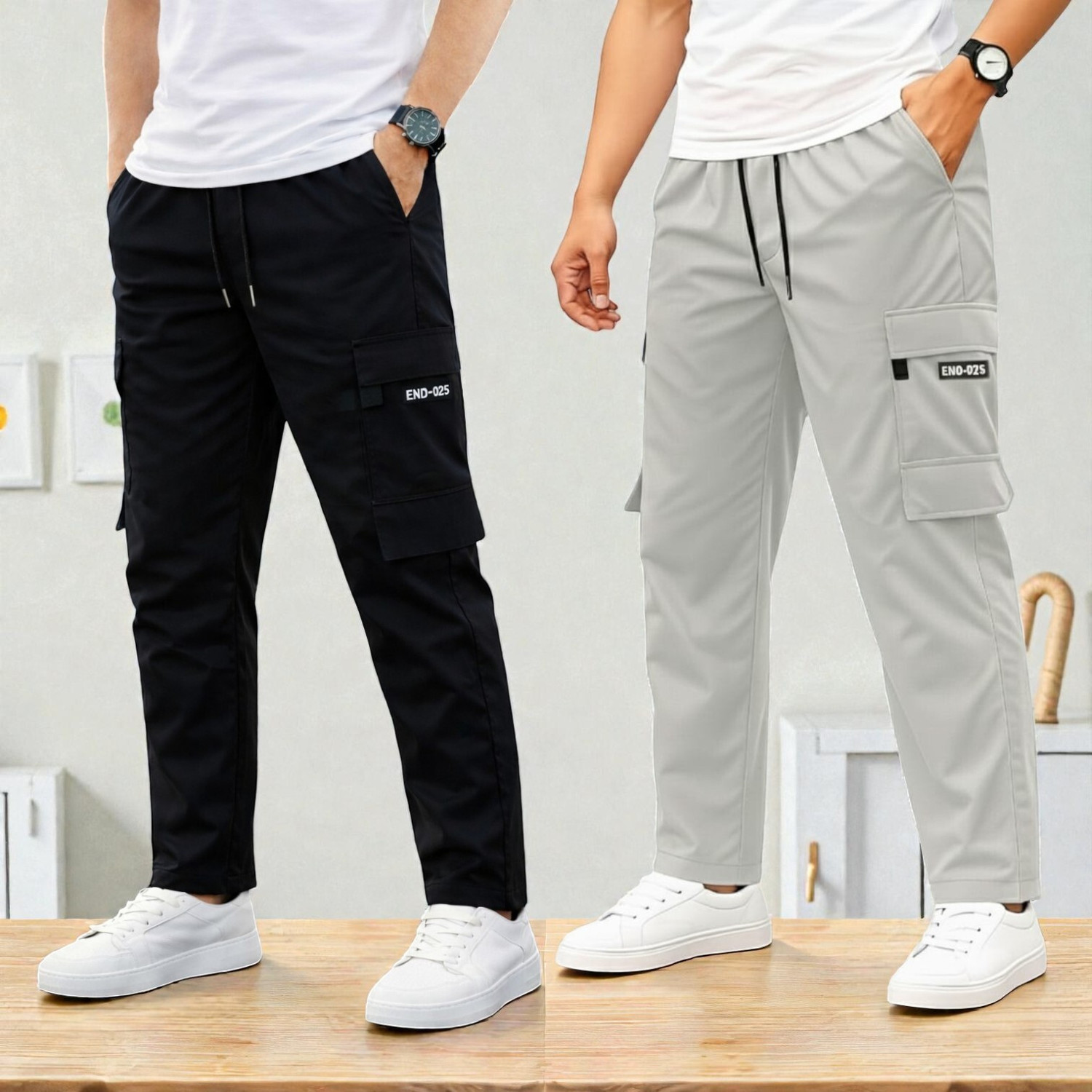 Image of HARDFLEX Solid Men Black, Grey Track Pants