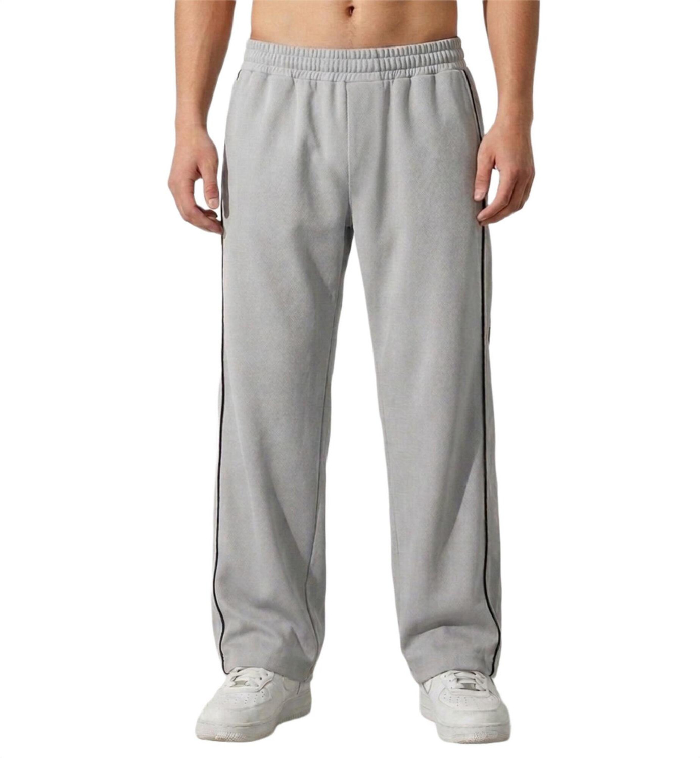 Image of Blacktail Striped Men Black, Grey Track Pants