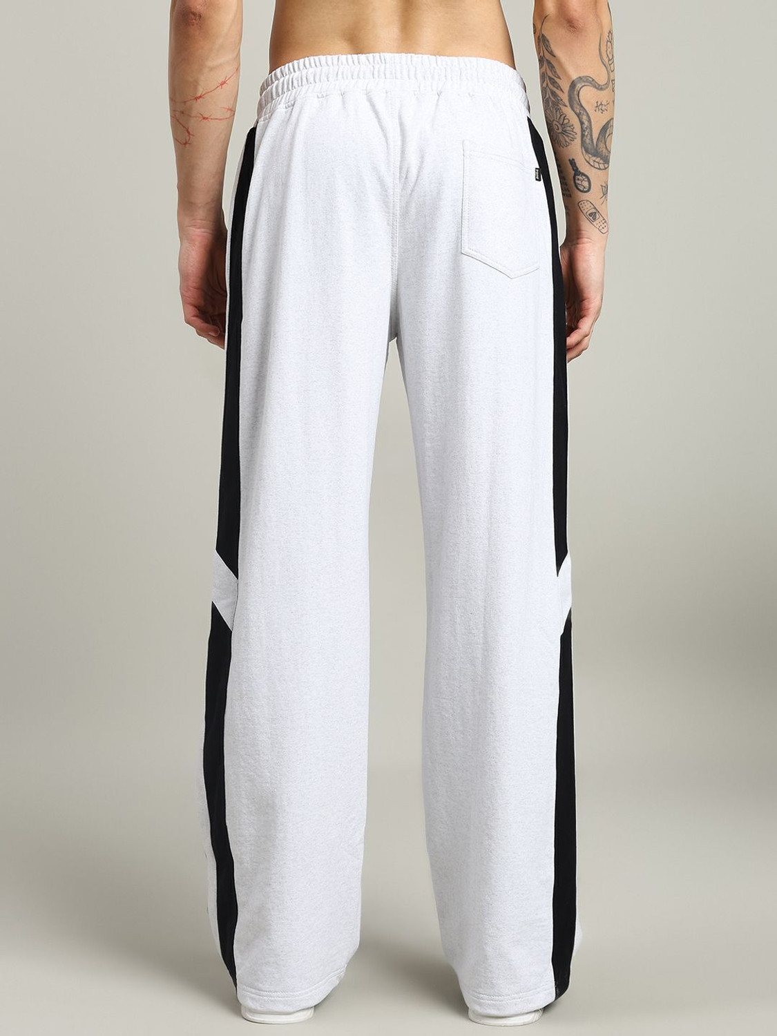 Image of WEARDUDS Self Design, Striped Men Grey Track Pants