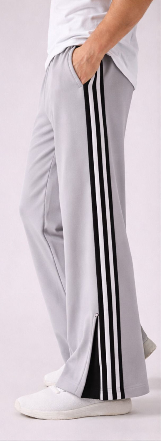 Image of Rivastra Striped Men Grey Track Pants