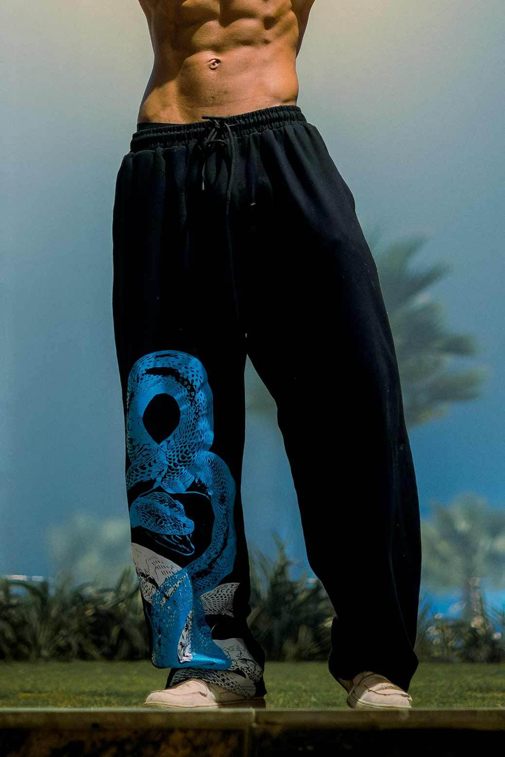Image of FuaarK Graphic Print Men Black Track Pants