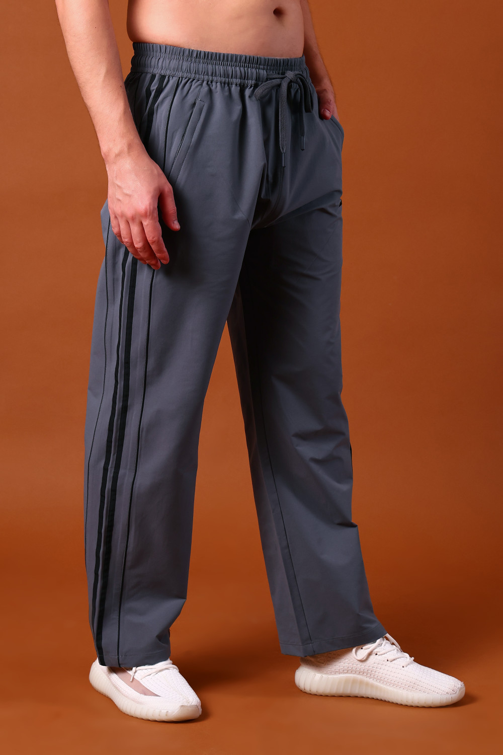 Image of COISTICH Men Striped Grey Track Pants