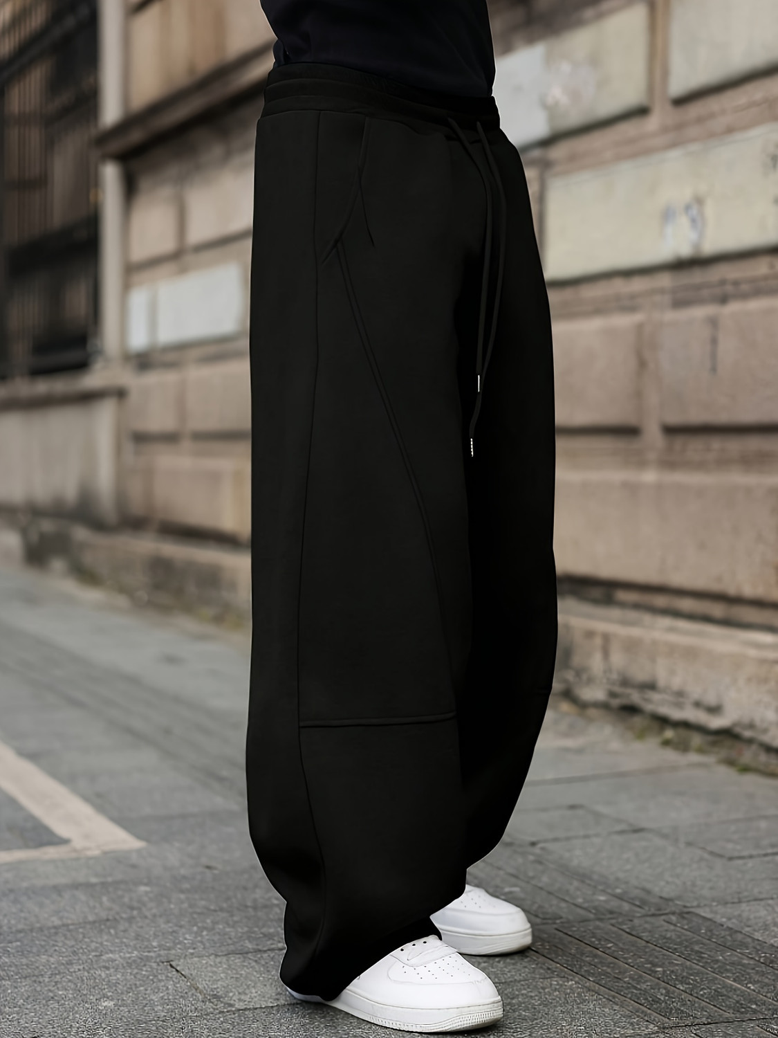 Image of Dockstreet Solid Men Black Track Pants