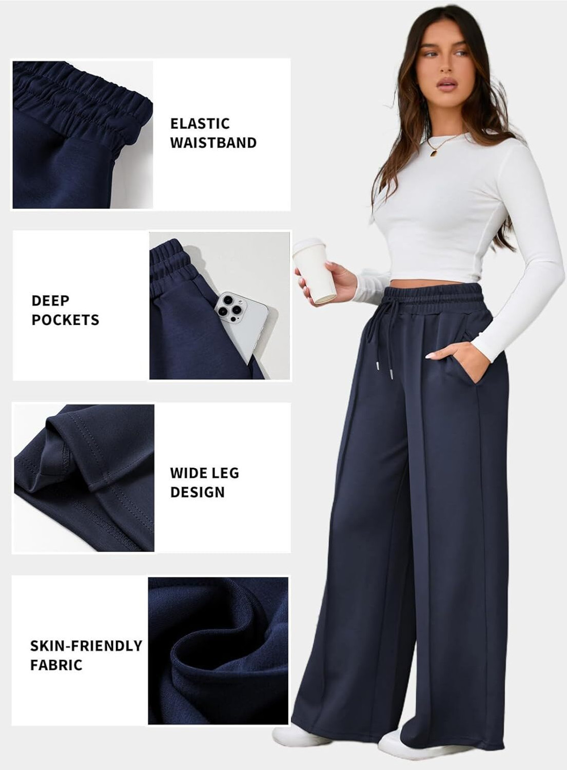 Image of Q-Rious Solid Women Dark Blue Track Pants