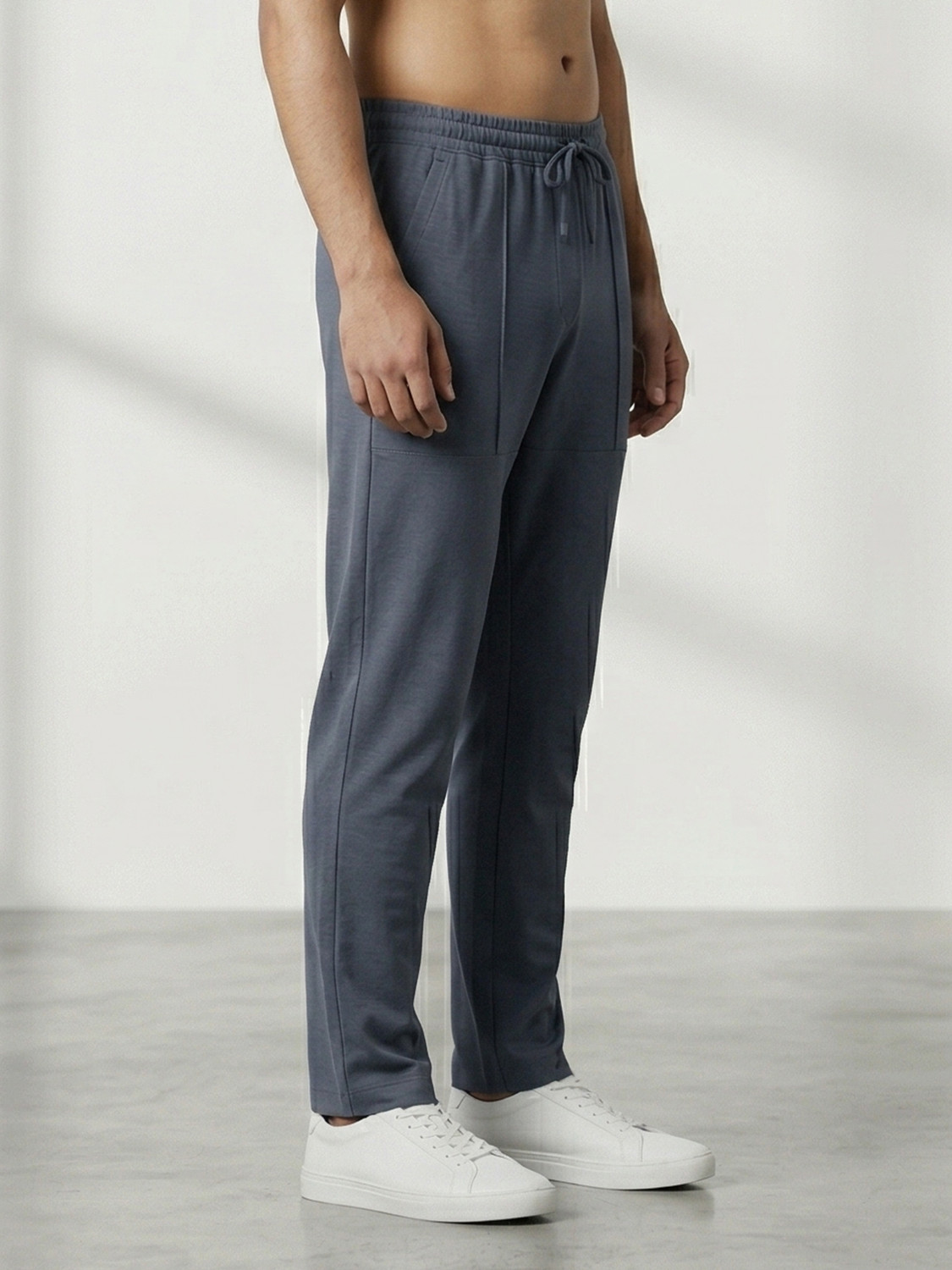 Image of Dollar Cotton rich fabric Solid Solid Men Dark Blue Track Pants