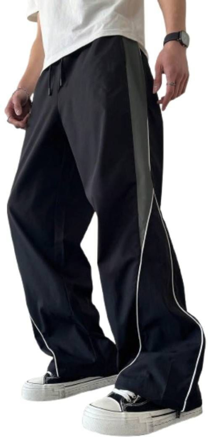 Image of The Modern Soul Self Design Men Black Track Pants