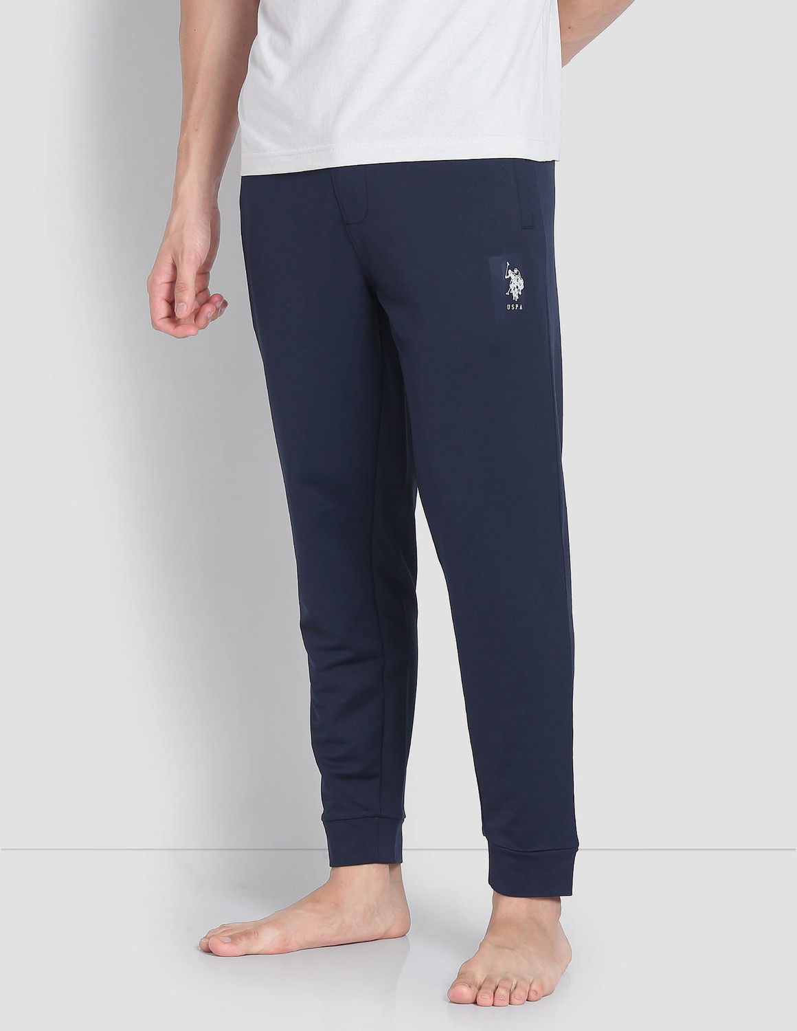 Image of U.S. POLO ASSN. Men Solid Blue Track Pants
