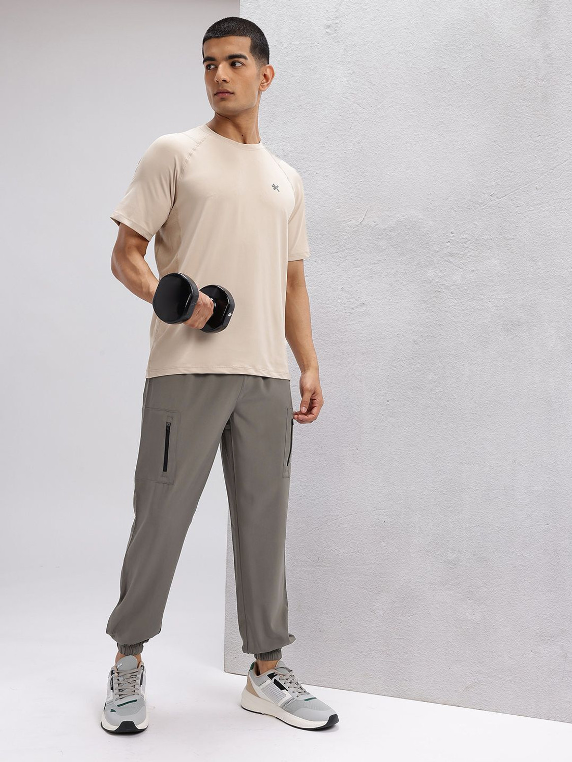 Image of HRX by Hrithik Roshan Solid Men Grey Track Pants