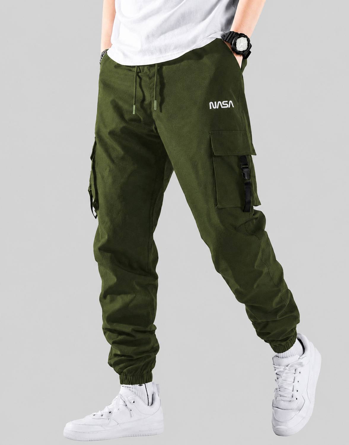 Joggers Park Striped Olive Track Pants - Image 2