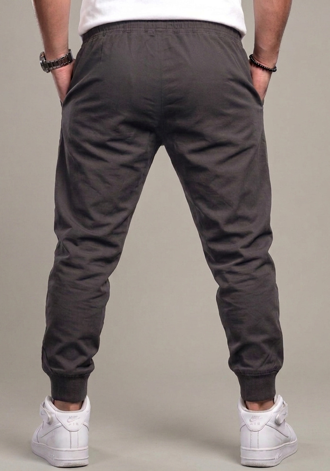 Image of Reya Solid Men Blue, Grey Track Pants