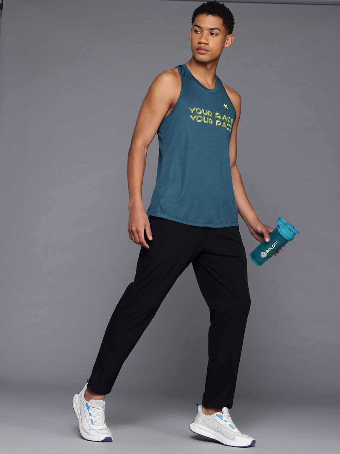 Image of HRX by Hrithik Roshan Solid Men Black Track Pants
