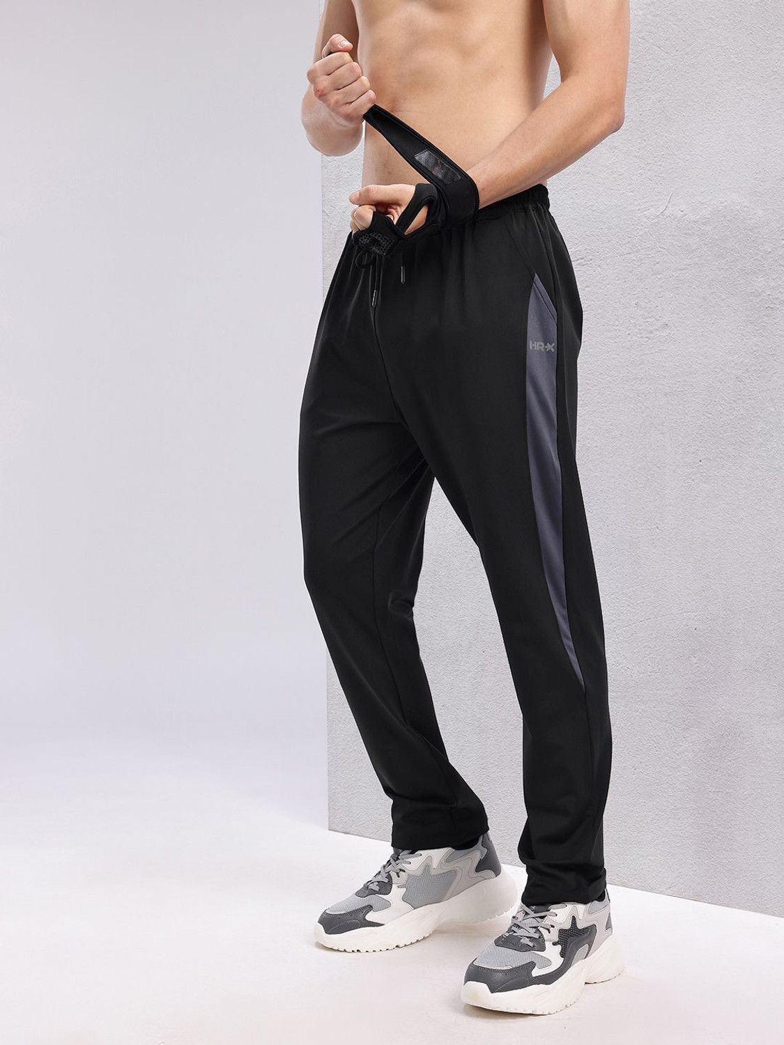 HRX by Hrithik Roshan Solid Men Black Track Pants