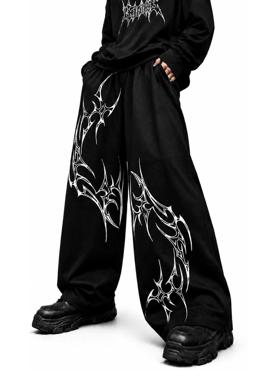 Image of Mentry Graphic Print Men Grey Track Pants