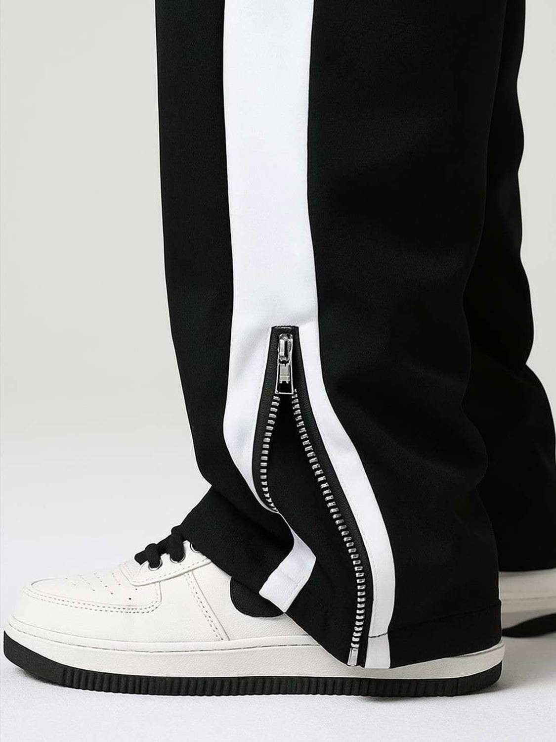 EraandEdge Men Black, White Track Pants - Image 4