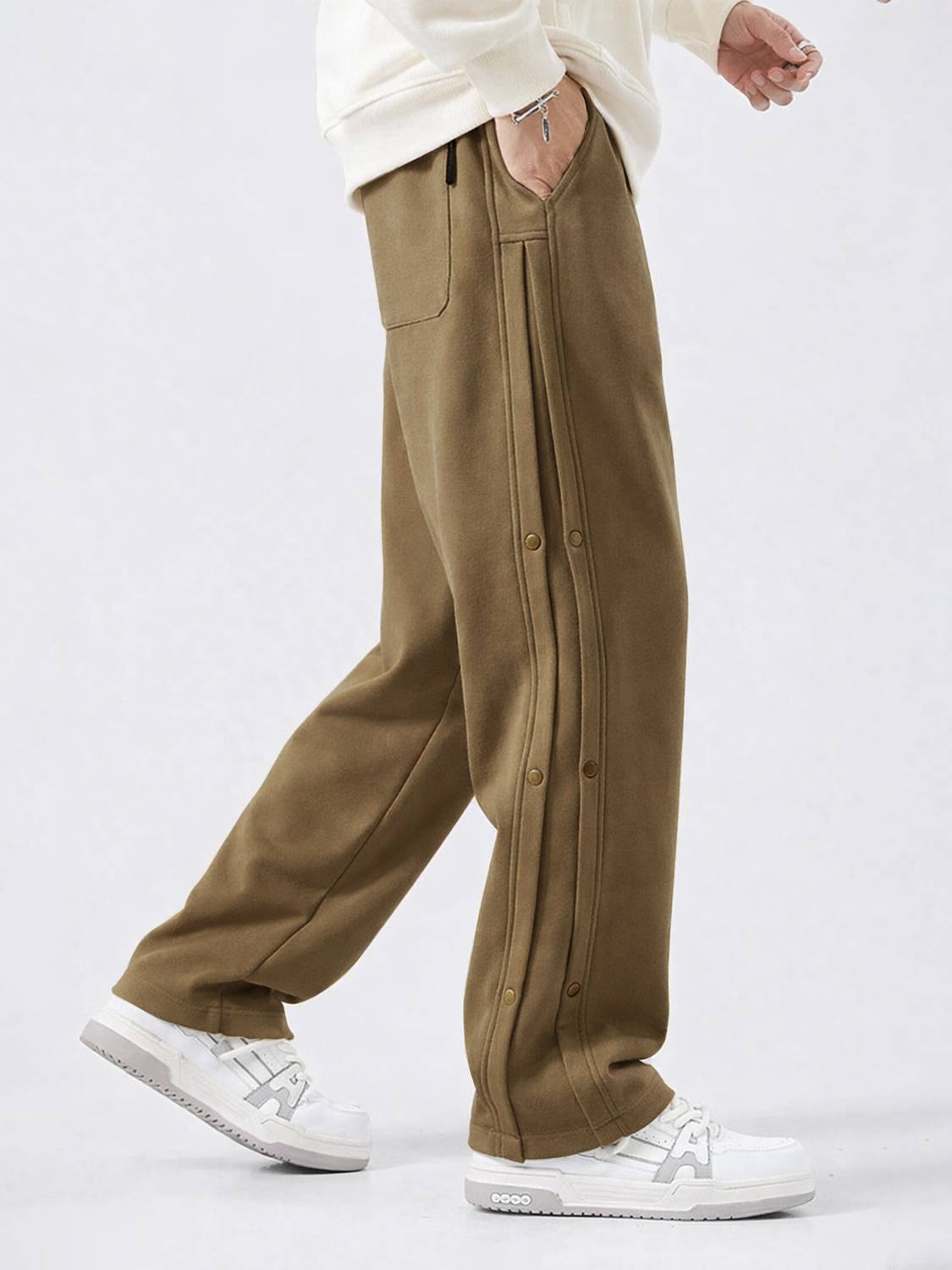Jump Cuts Men Brown Track Pants - Image 4