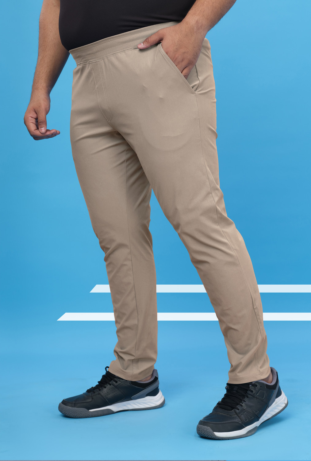Image of TECHNOSPORT Solid Men Beige Track Pants