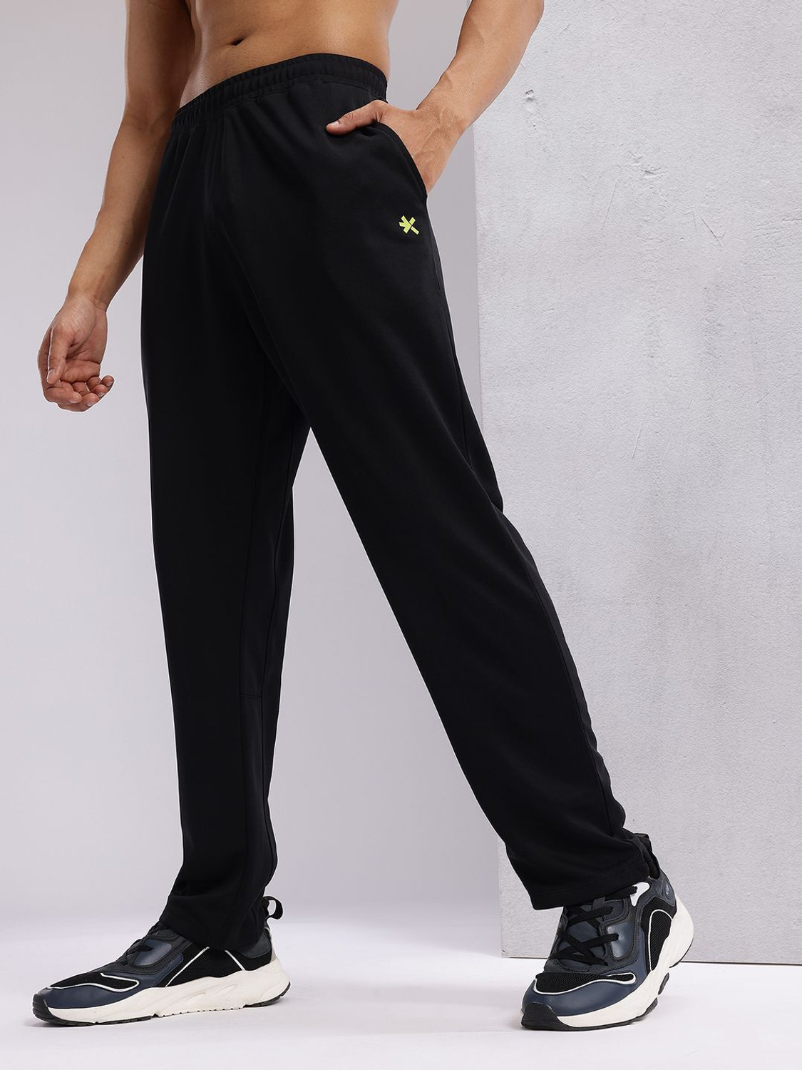 Image of HRX by Hrithik Roshan Solid Men Black Track Pants