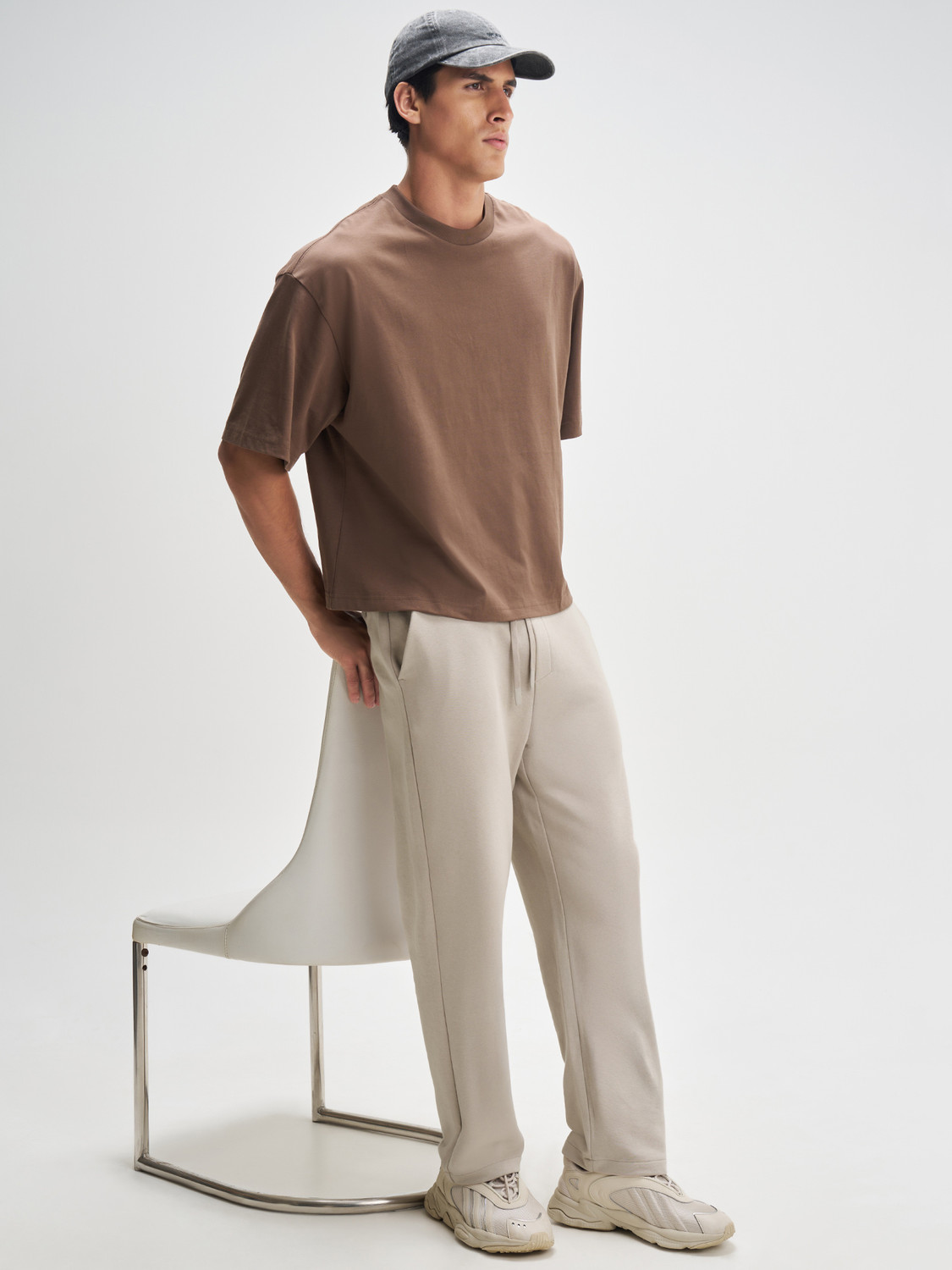 Image of XYXX Solid Men Beige Track Pants