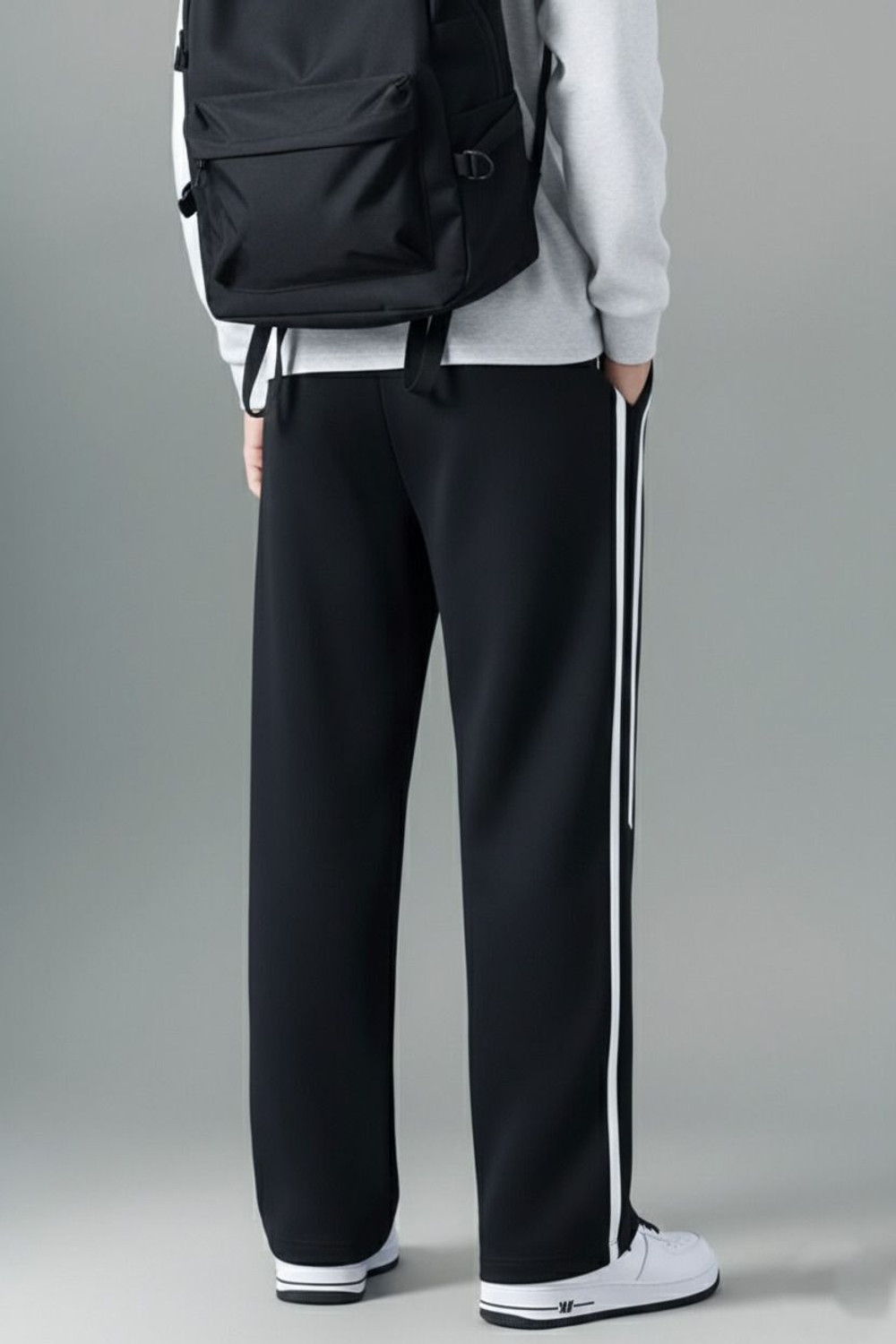 Image of ELITE STAR Striped Men Black Track Pants