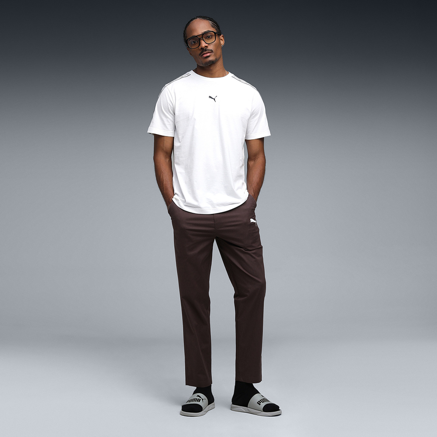 Image of PUMA Solid Men Brown Track Pants