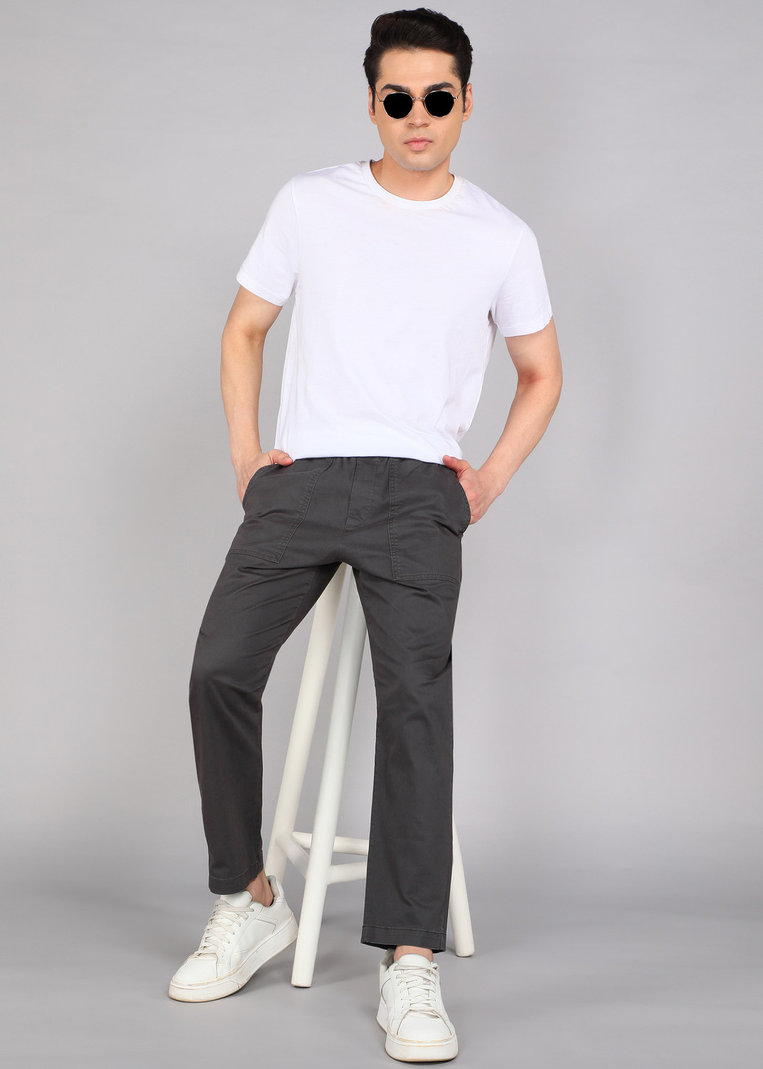 Image of GAP Solid Men Black Track Pants