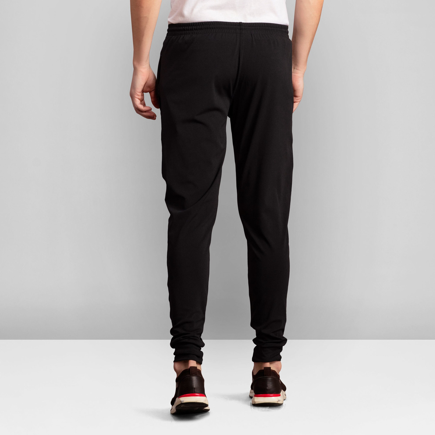 Image of POPLENS Solid Men Black, Grey Track Pants