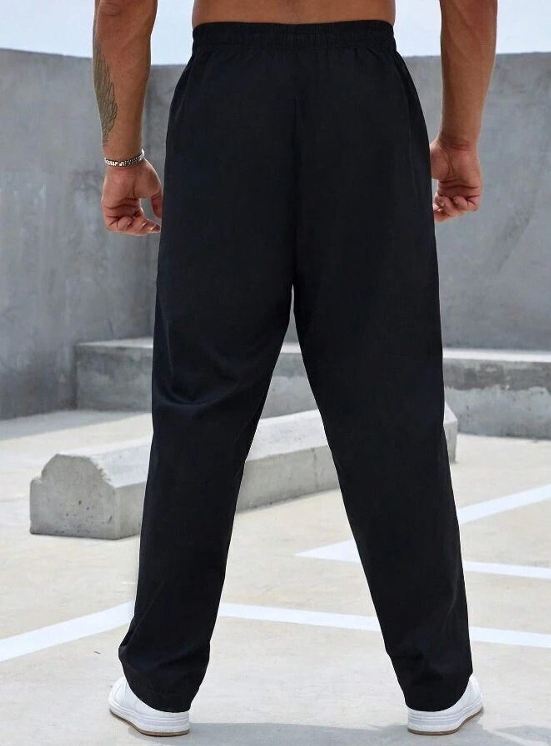 Image of CULISH Striped Men Black Track Pants