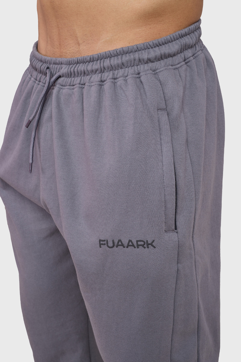 Image of FuaarK Solid Men Grey Track Pants