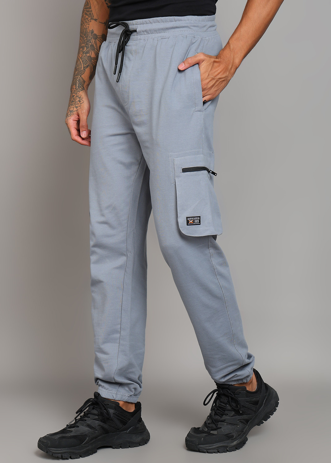 Image of KILLER Solid Men Grey Track Pants
