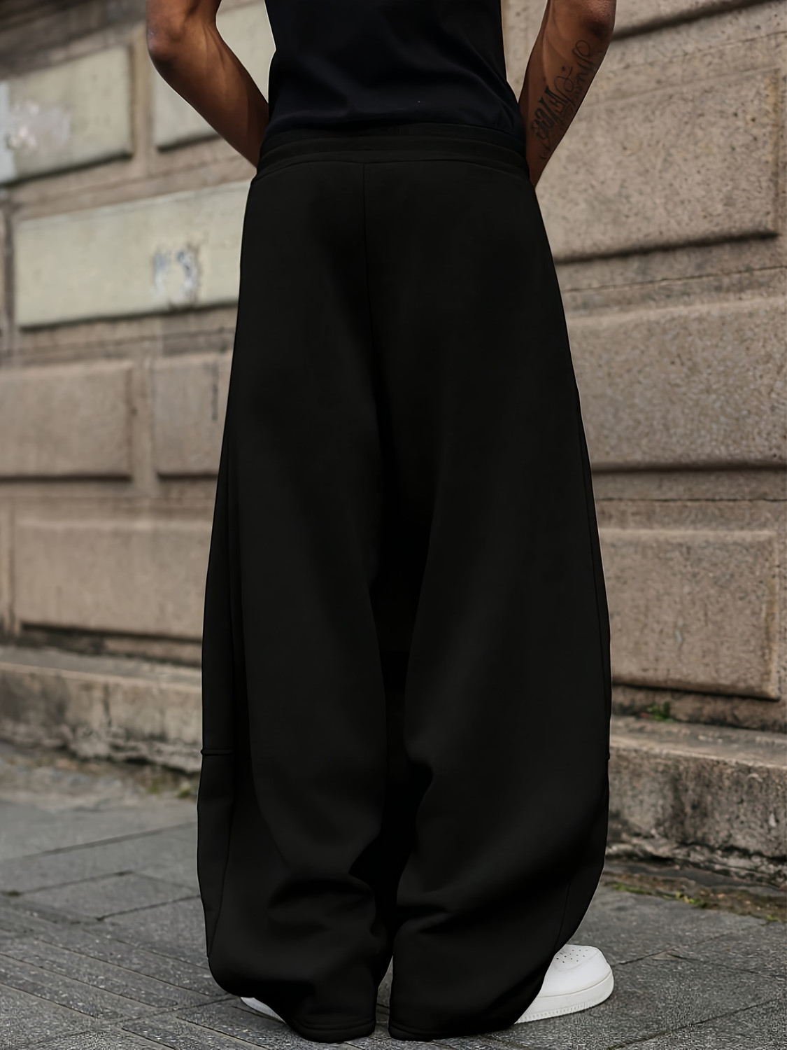 Image of Dockstreet Solid Men Black Track Pants