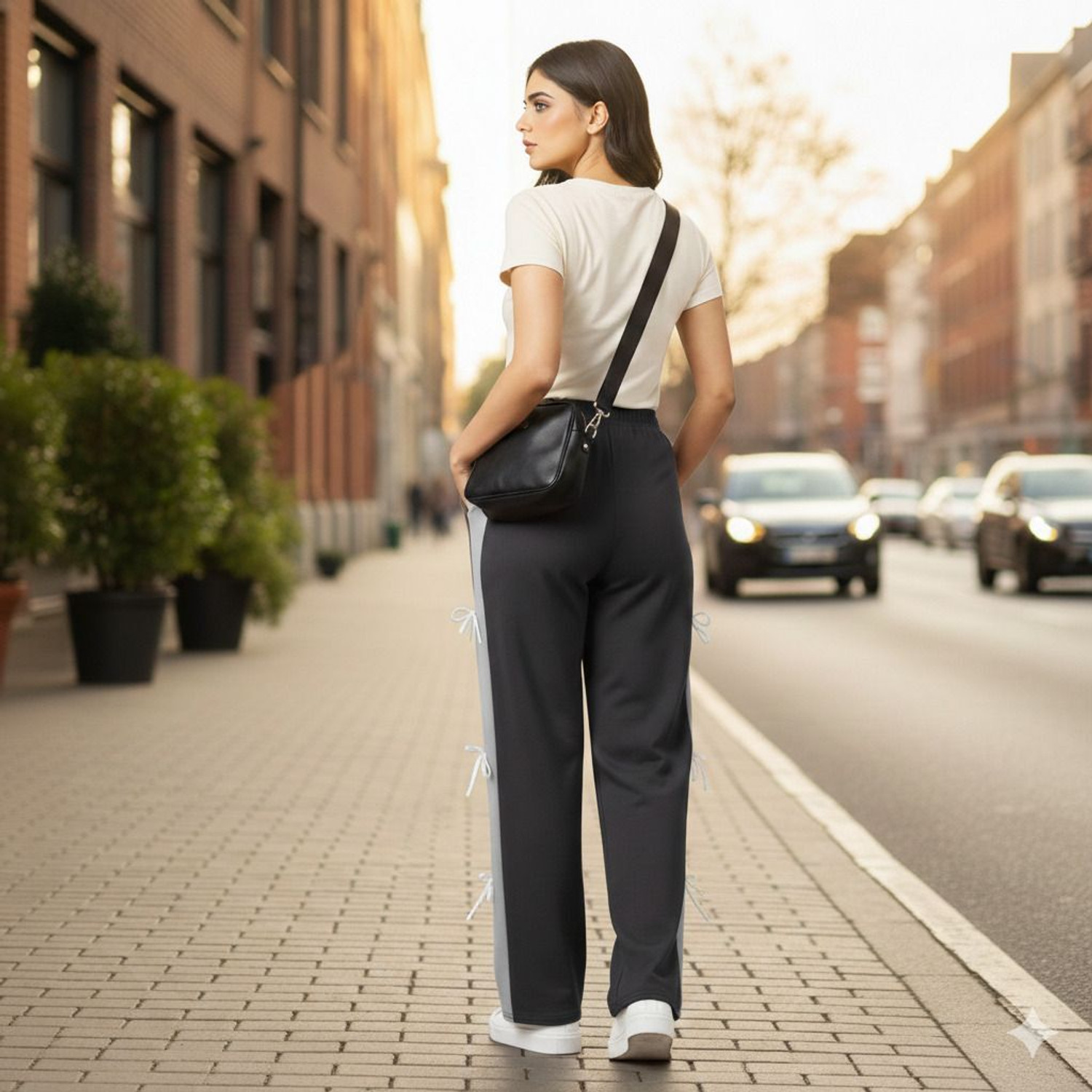 Image of ve run Solid Women Black Track Pants