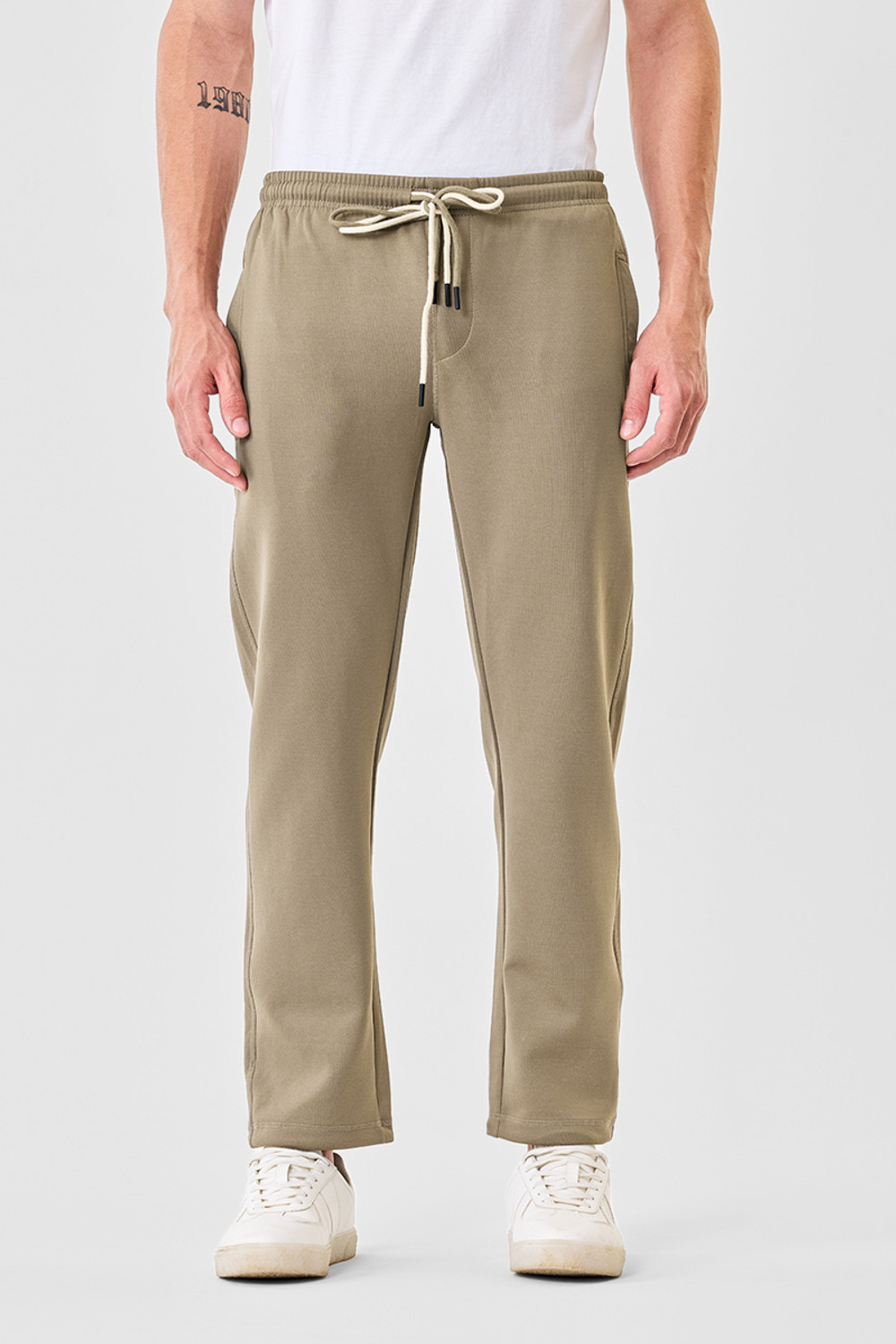 Image of Snitch Solid Men Brown Track Pants