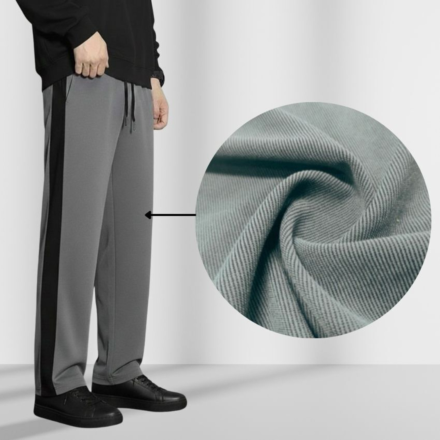 Image of Venner Solid Men Black Track Pants