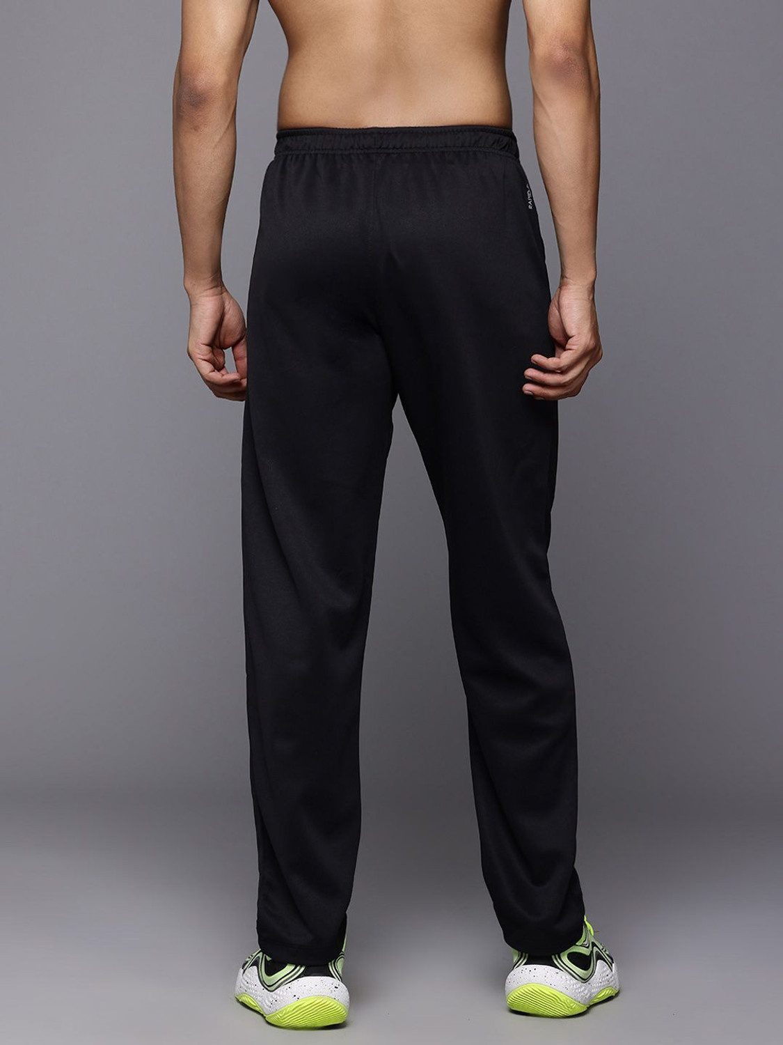 Image of HRX by Hrithik Roshan Men Solid Black Track Pants