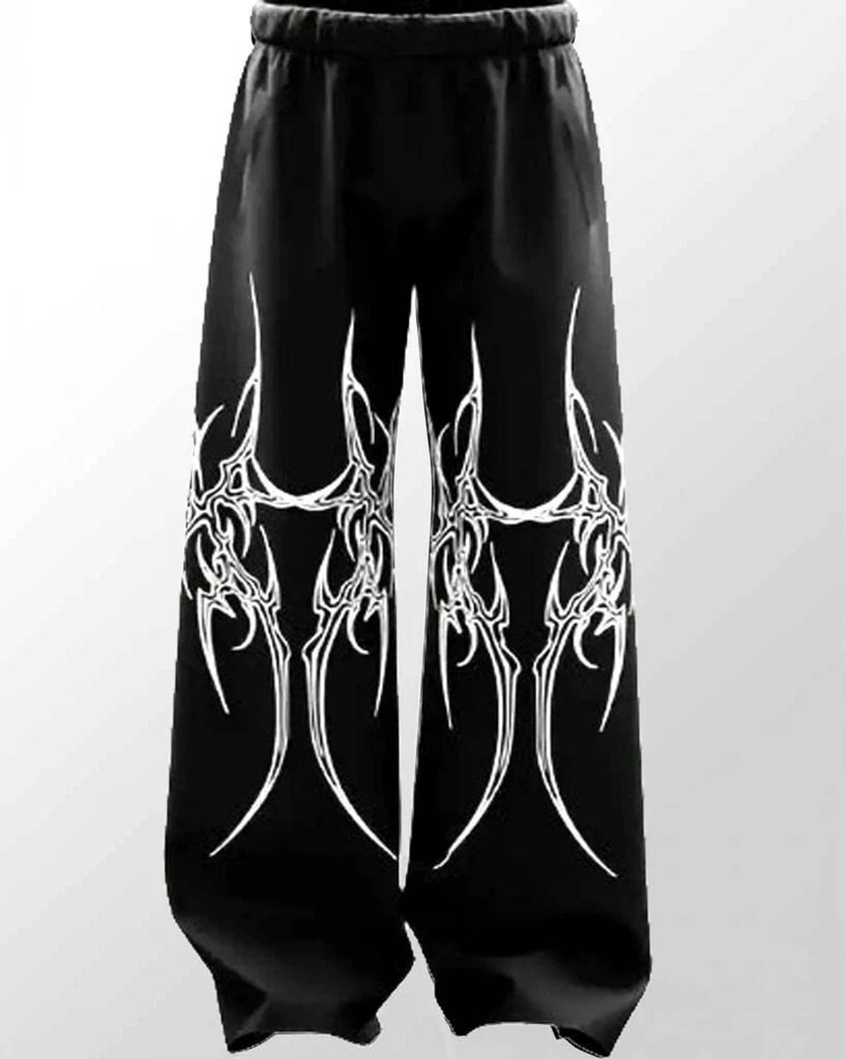 ZEN1FASHION Men Black Printed Track Pants - Image 1