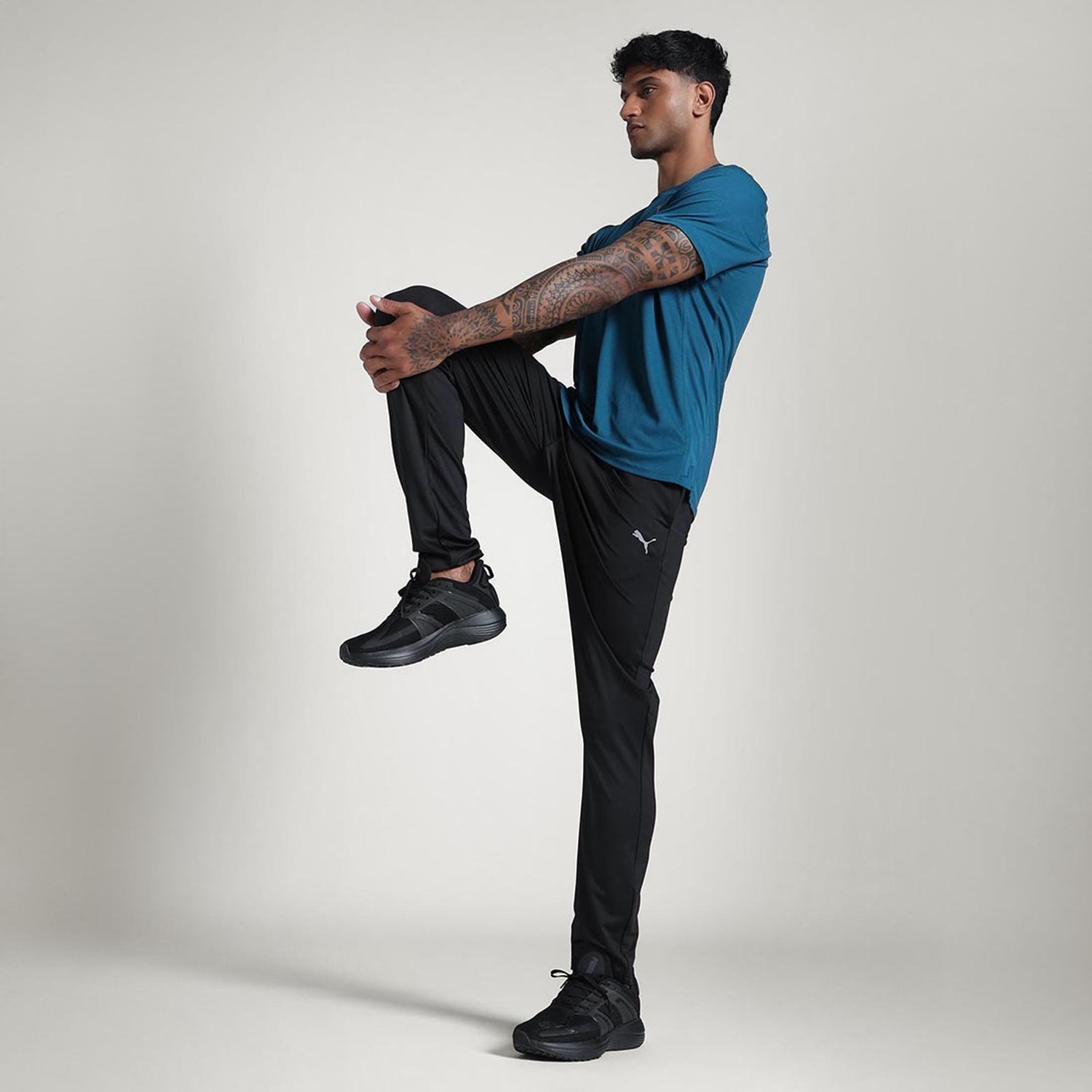 Image of PUMA Men Solid Black Track Pants