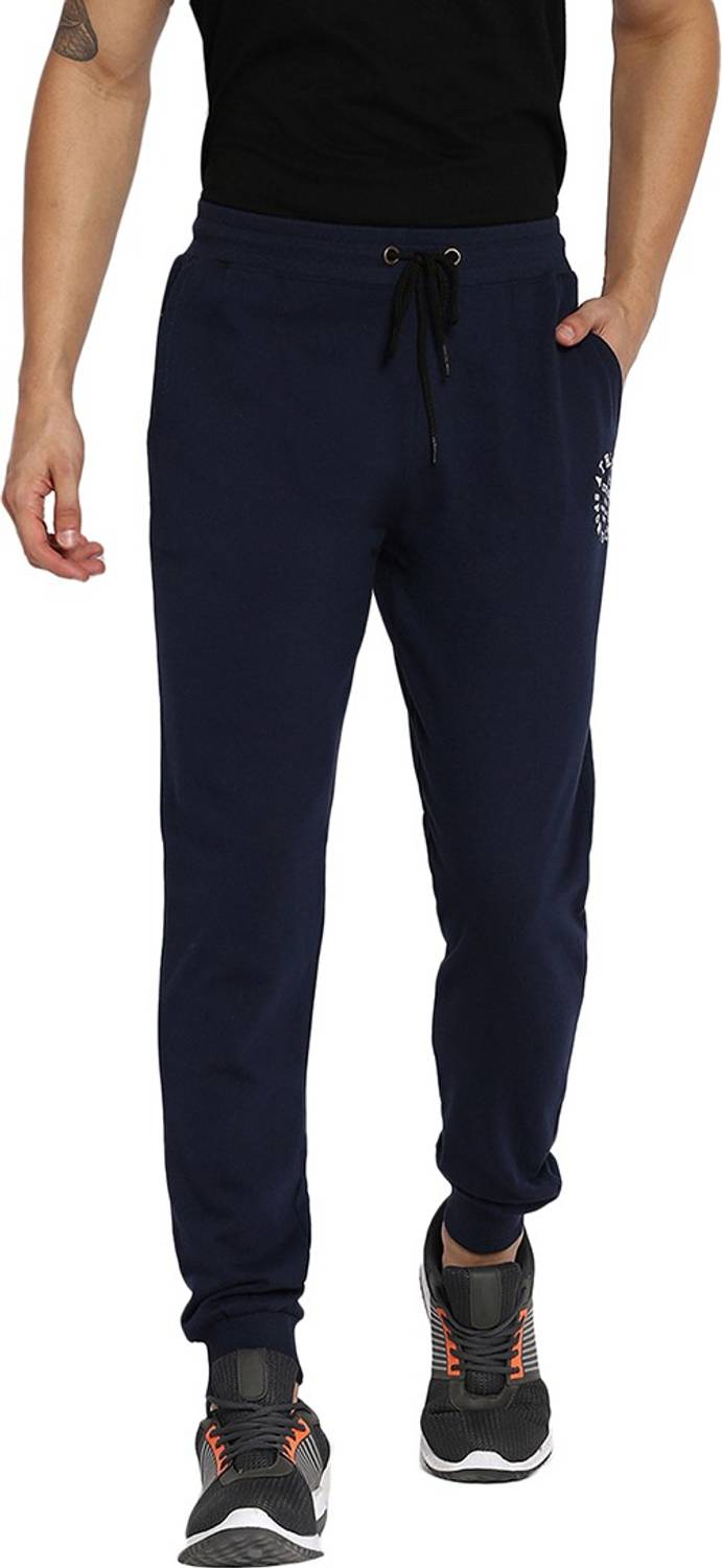abof by Aditya Birla Solid Men Dark Blue Track Pants
