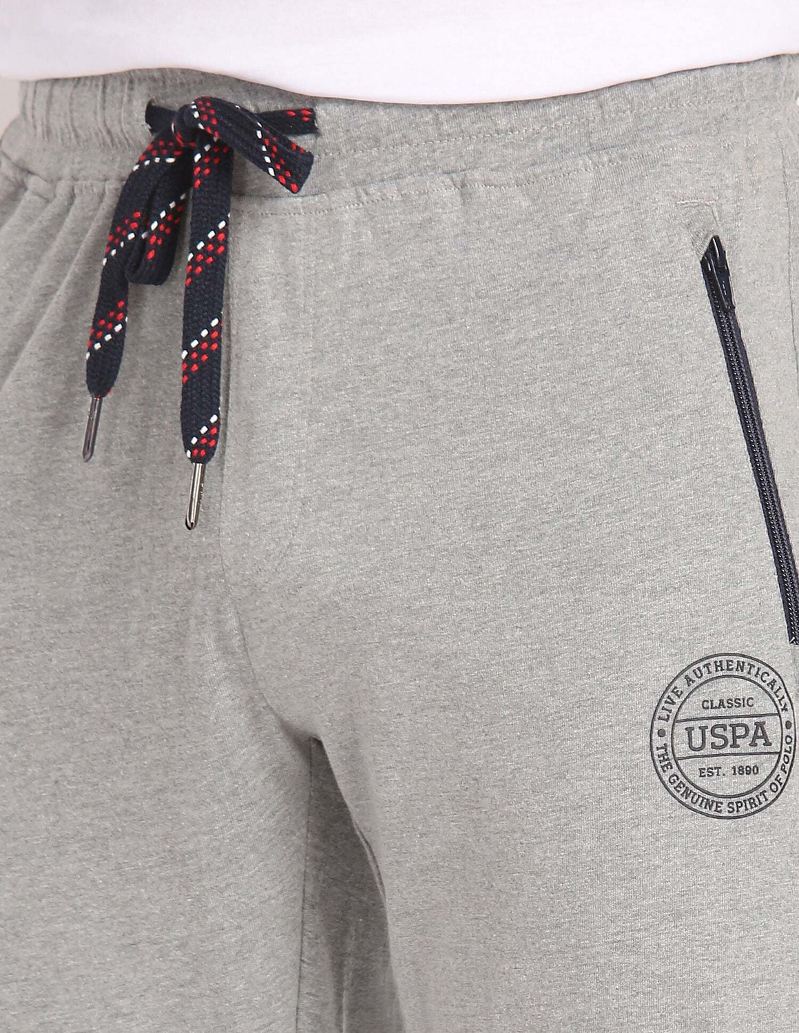 Image of U.S. POLO ASSN. Solid Men Grey Track Pants