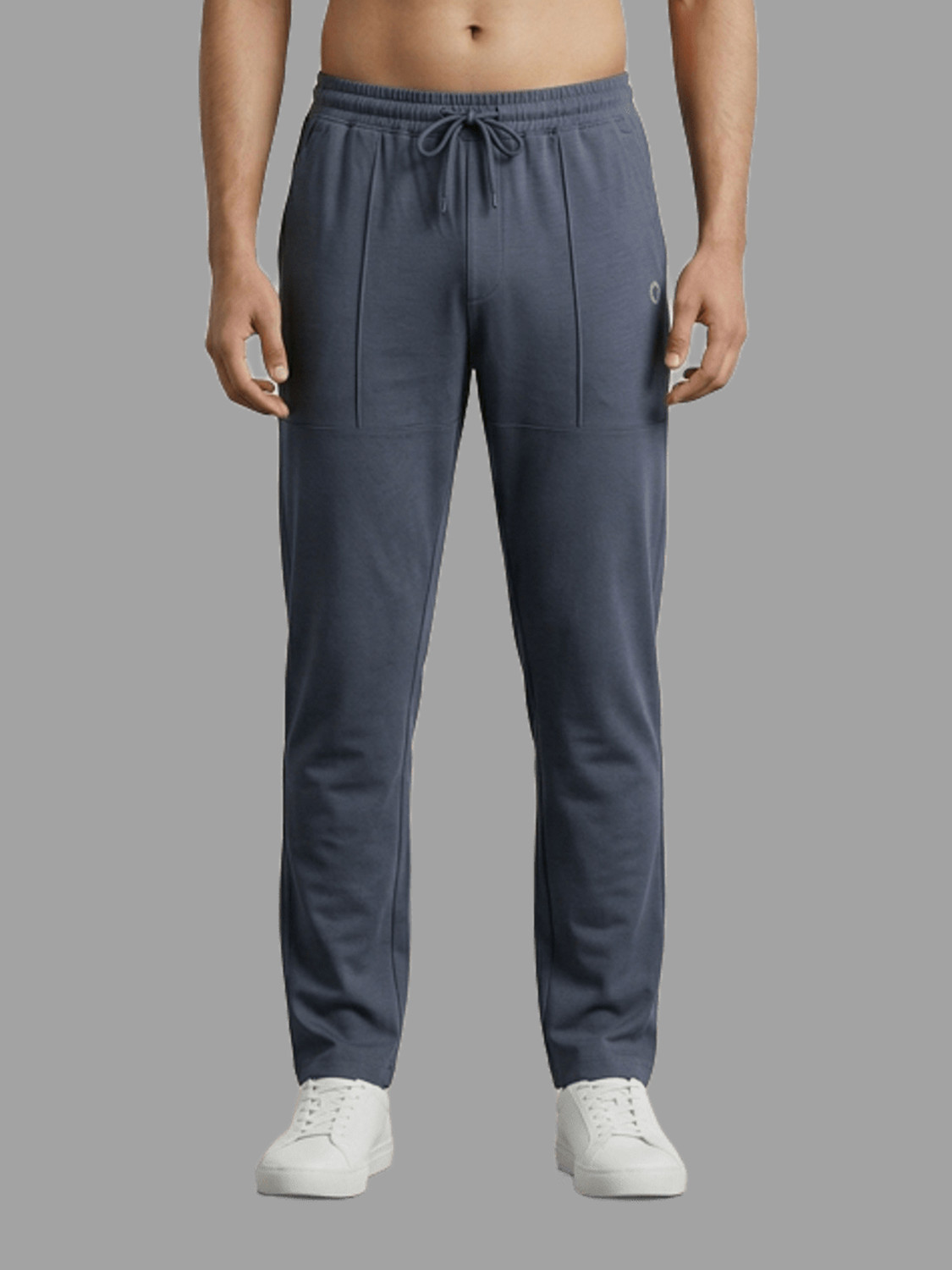 Image of Dollar Cotton rich fabric Solid Solid Men Dark Blue Track Pants