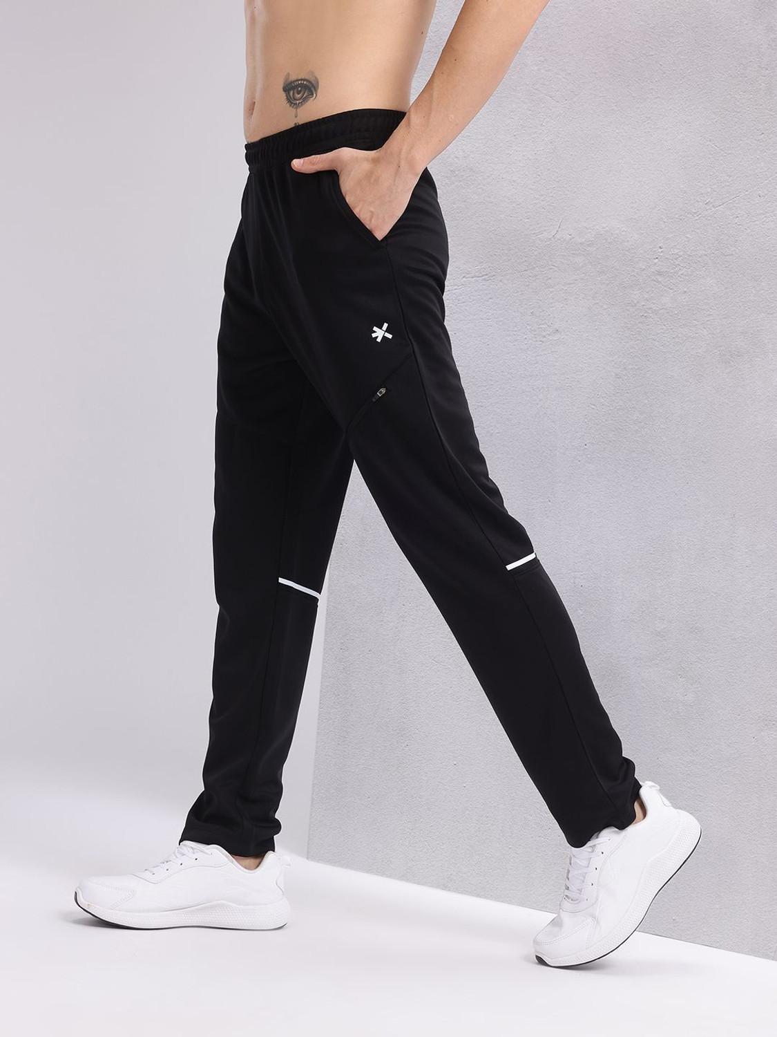 Image of HRX by Hrithik Roshan Solid Men Black Track Pants