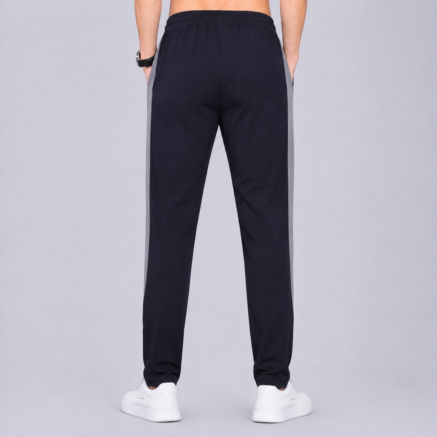 Image of YUNEK Pack of 2 Men Printed Black, Grey Track Pants