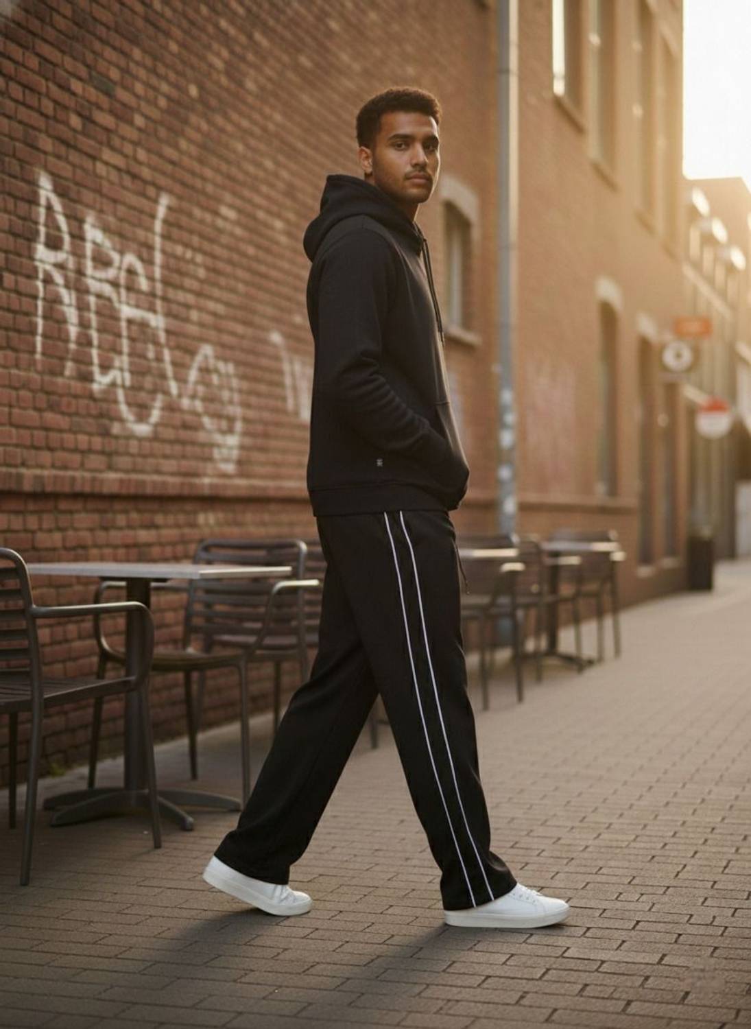 MODESHIFT Men Black Track Pants - Image 4