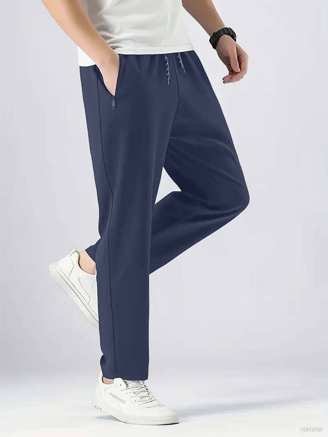 Bellwit Solid Men Dark Blue Track Pants
