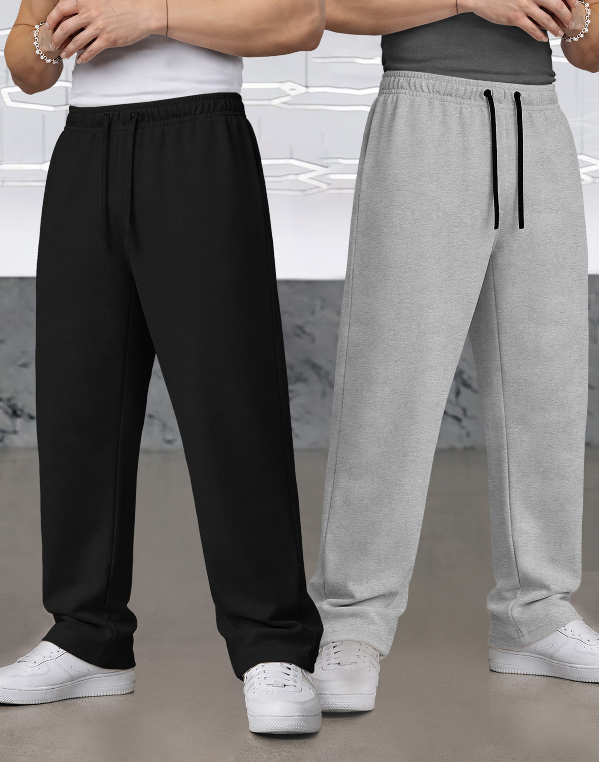 Image of TRIPR Solid Men Black, Grey Track Pants