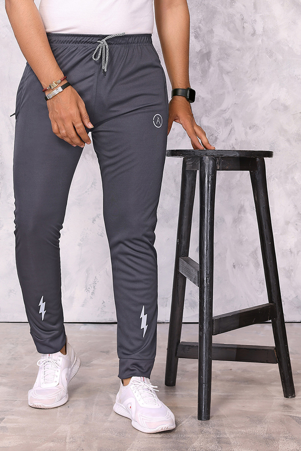 Image of Kashvi Chevron /Zig Zag Men Grey Track Pants